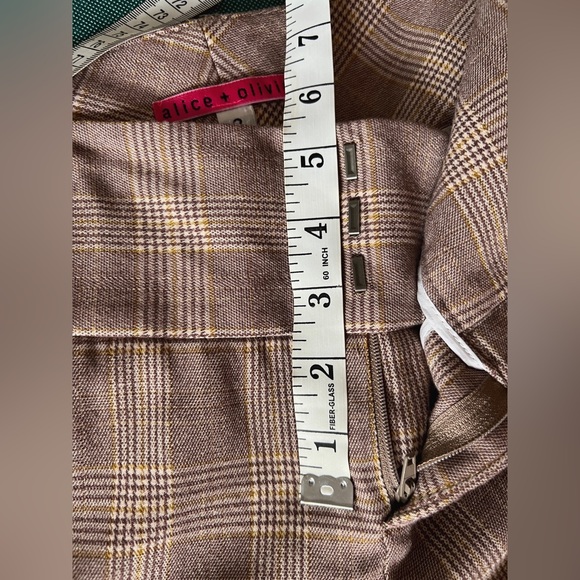 Alice + Olivia Plaid Low/Mid-Rise Flair Trousers - Picture 6 of 6